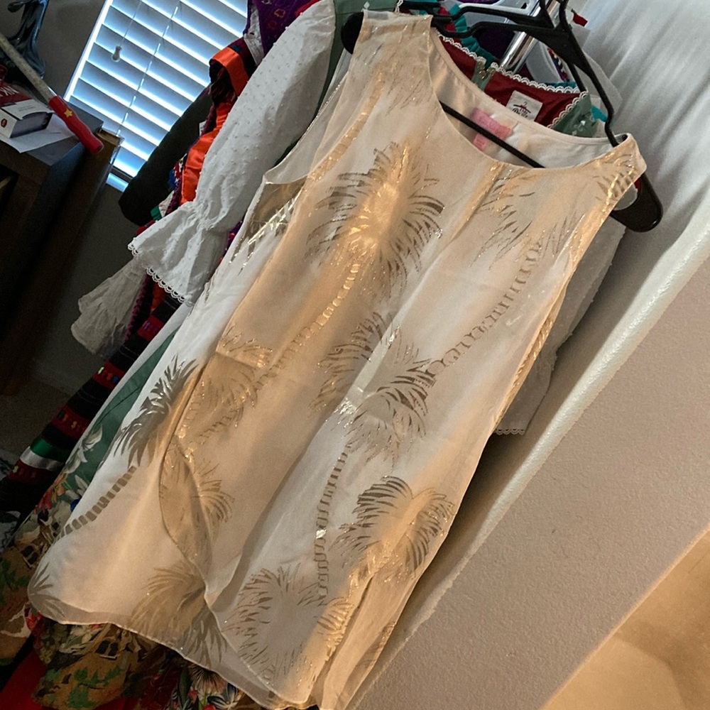 EUC Lilly Pulitzer silk dress with palmtrees